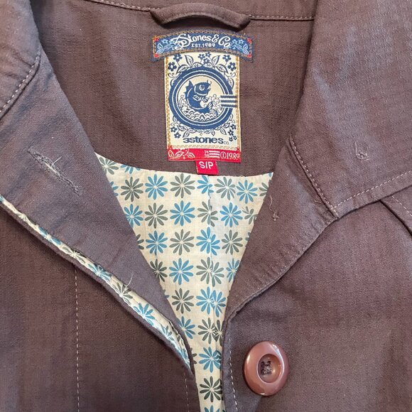 Womens 3 Three Stones Coat Utility Jacket Grey Size Small - Picture 2 of 13